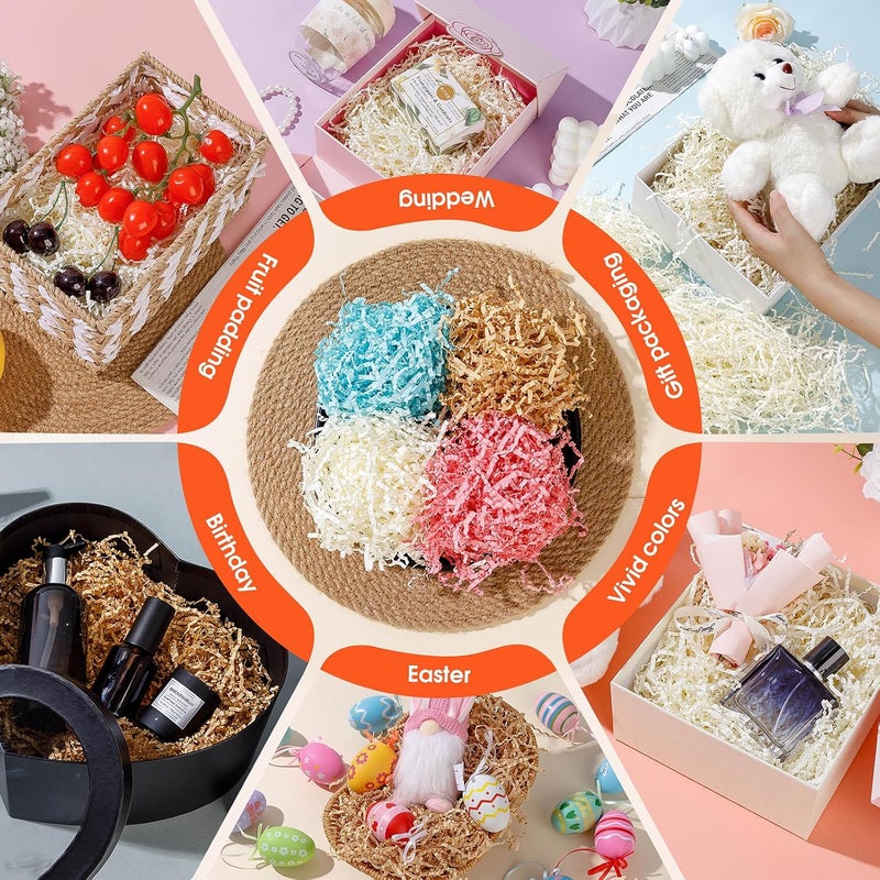 AODESTINY 2.2LBS Crinkle Cut Paper Shred Filler, Shredded Paper for Gift Bag Box Basket, Packing Grass Cushion Crinkle Shred Filler for Christmas Wedding Birthday Bridesmaid Engagement-Pink - Image 5